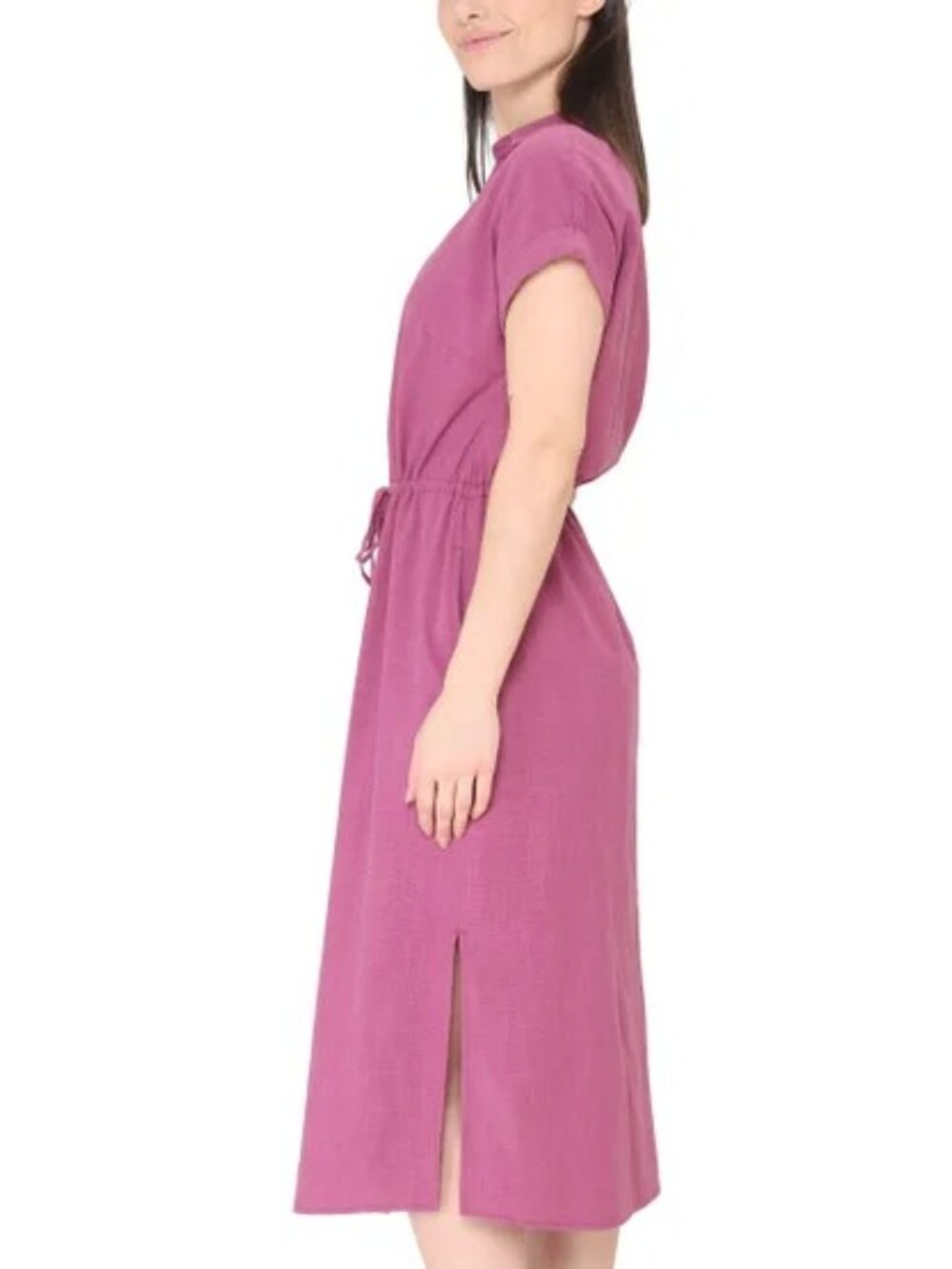 Women’s Button-Front Shirt Dress in Dusty Rose